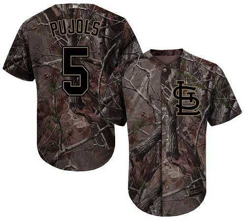Men's St. Louis Cardinals #5 Albert Pujols Camo Realtree Collection Cool Base Stitched MLB