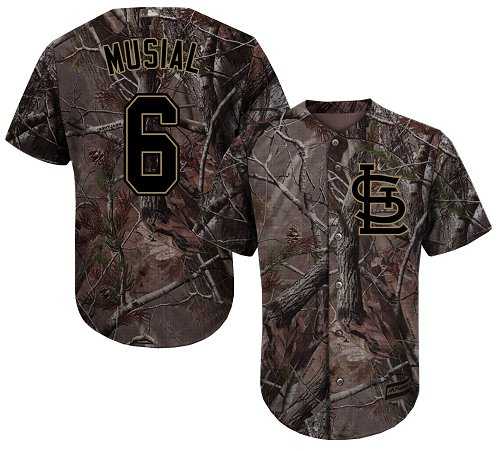 Men's St. Louis Cardinals #6 Stan Musial Camo Realtree Collection Cool Base Stitched MLB