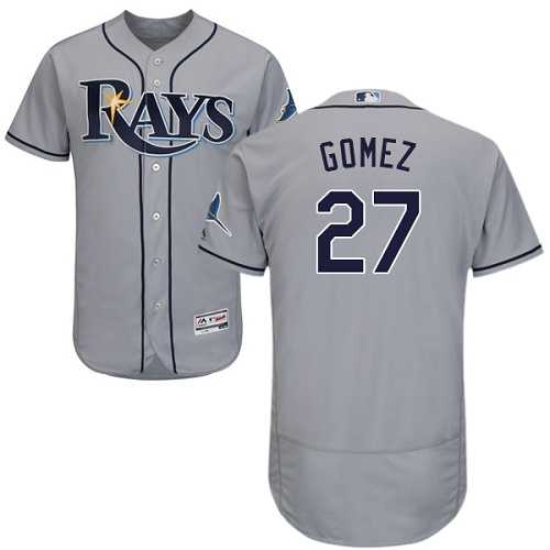 Men's Tampa Bay Rays #27 Carlos Gomez Grey Flexbase Authentic Collection Stitched MLB
