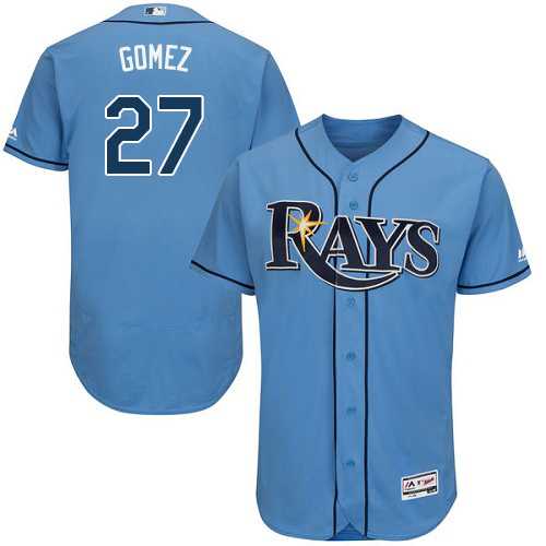 Men's Tampa Bay Rays #27 Carlos Gomez Light Blue Flexbase Authentic Collection Stitched MLB