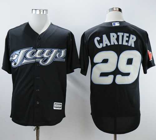 Men's Toronto Blue Jays #29 Joe Carter Black 2008 Turn Back The Clock Stitched MLB Jersey