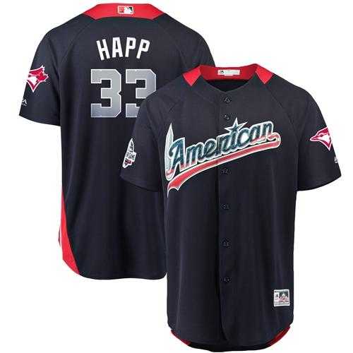 Men's Toronto Blue Jays #33 J.A. Happ Navy Blue 2018 All-Star American League Stitched MLB Jersey