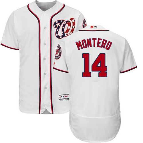 Men's Washington Nationals #14 Miguel Montero White Flexbase Authentic Collection Stitched MLB