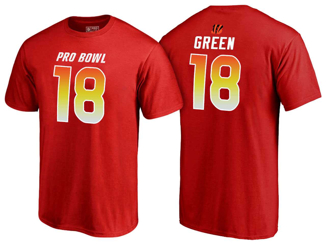 Men A.J. Green Cincinnati Bengals AFC Red 2018 Pro Bowl Name & Number T-Shirt