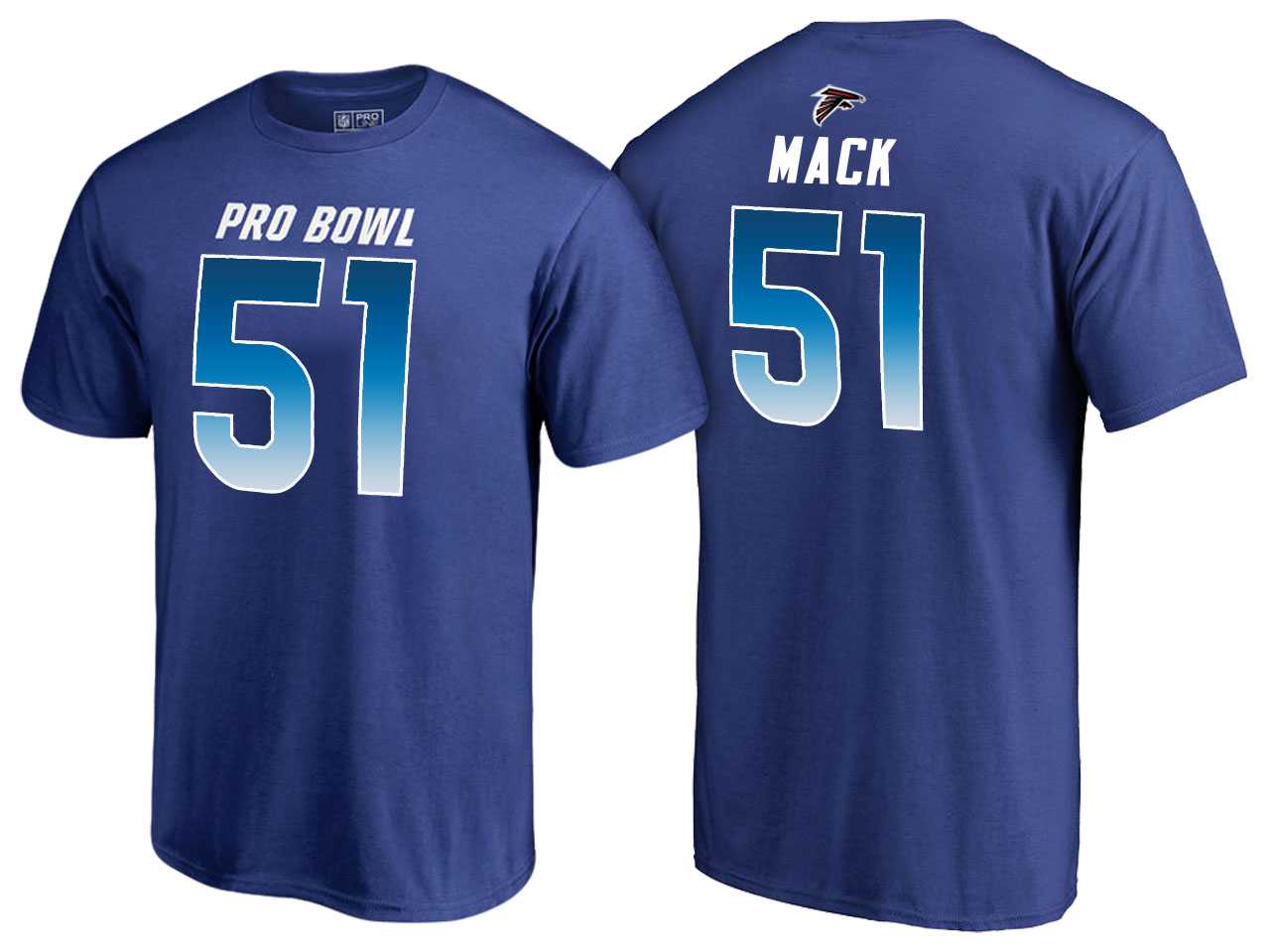 Men Alex Mack Atlanta Falcons NFC Royal 2018 Pro Bowl Name & Number T-Shirt