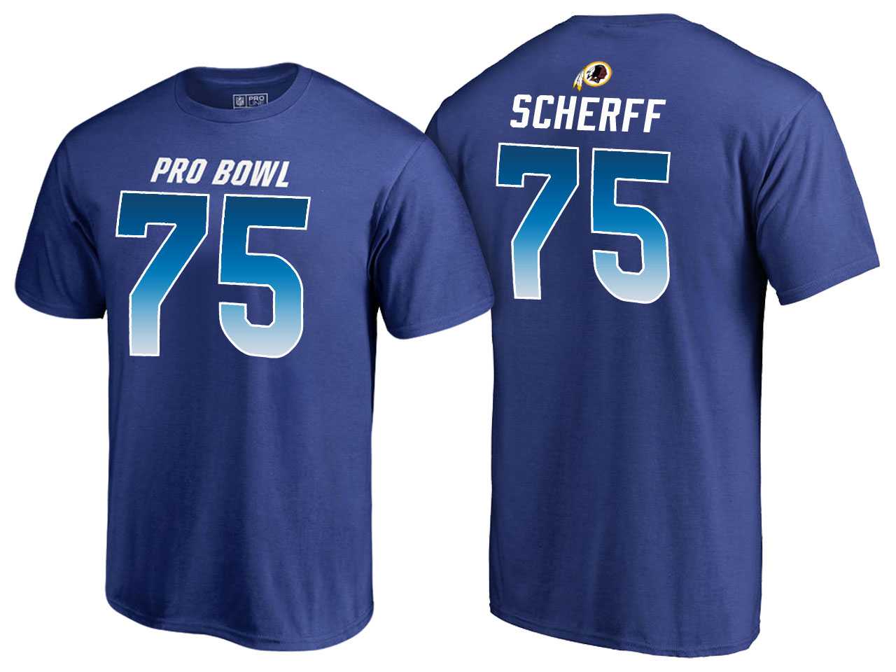 Men Brandon Scherff Washington Redskins NFC Royal 2018 Pro Bowl Name & Number T-Shirt