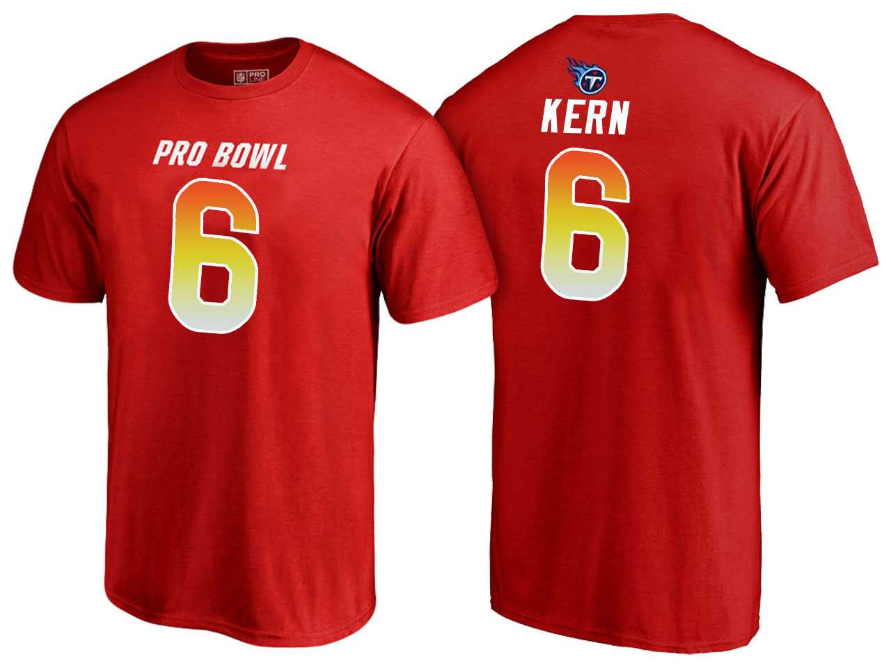 Men Brett Kern Tennessee Titans AFC Red 2018 Pro Bowl Name & Number T-Shirt