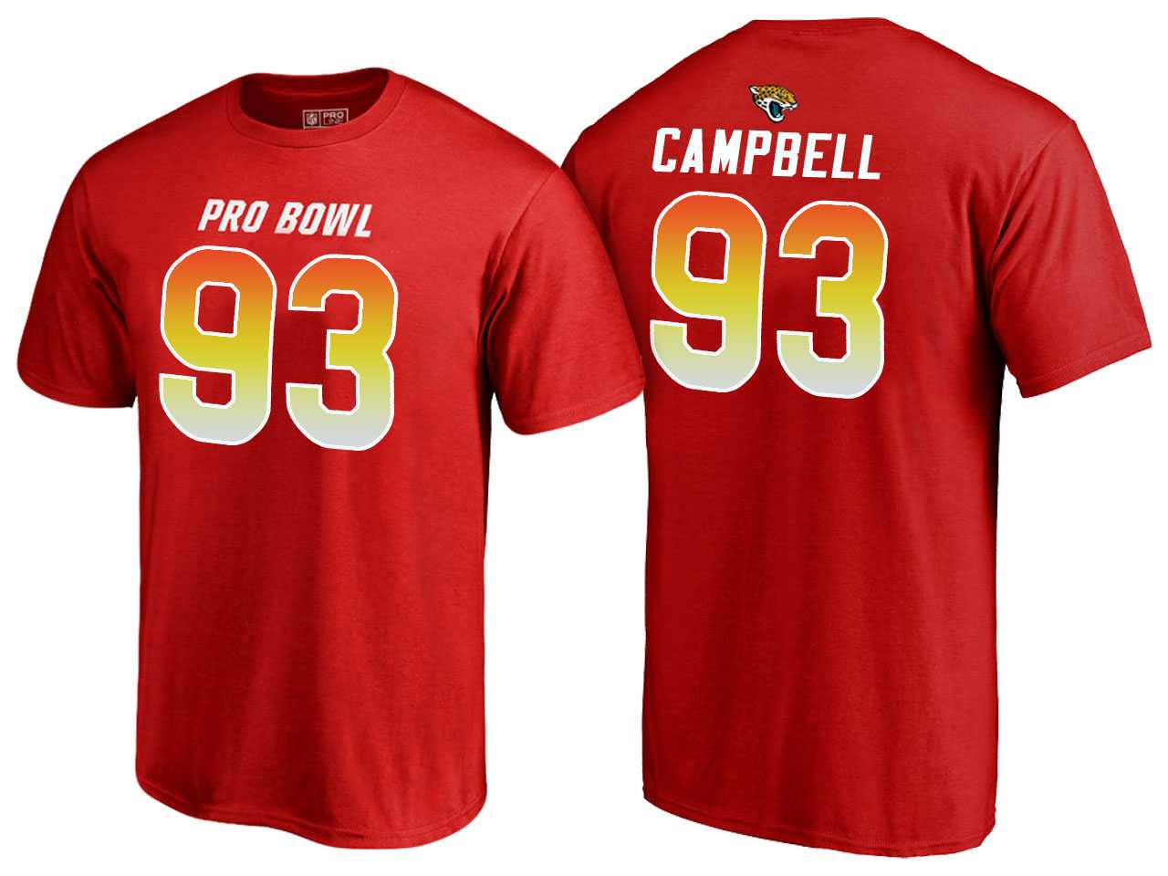 Men Calais Campbell Jacksonville Jaguars AFC Red 2018 Pro Bowl Name & Number T-Shirt