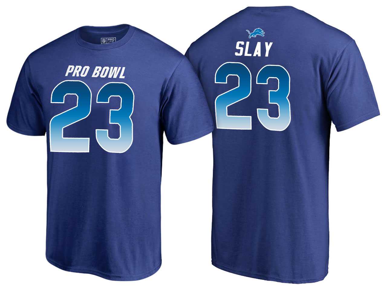 Men Darius Slay Detroit Lions NFC Royal 2018 Pro Bowl Name & Number T-Shirt
