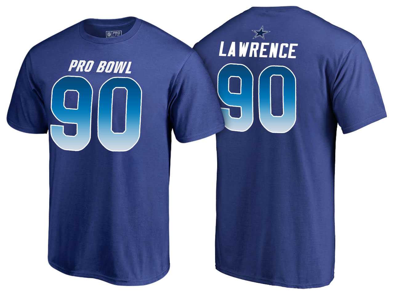 Men Demarcus Lawrence Dallas Cowboys NFC Royal 2018 Pro Bowl Name & Number T-Shirt