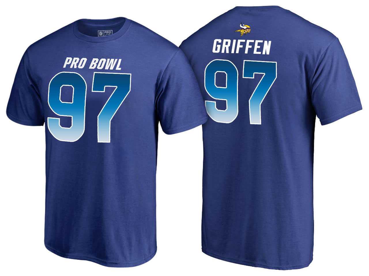 Men Everson Griffen Minnesota Vikings NFC Royal 2018 Pro Bowl Name & Number T-Shirt