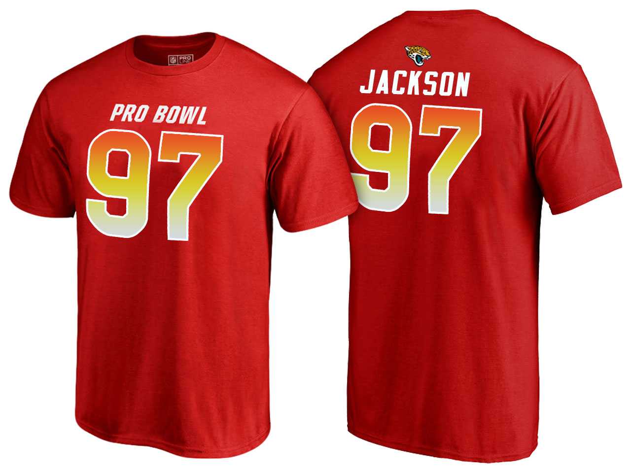 Men Malik Jackson Jacksonville Jaguars AFC Red 2018 Pro Bowl Name & Number T-Shirt
