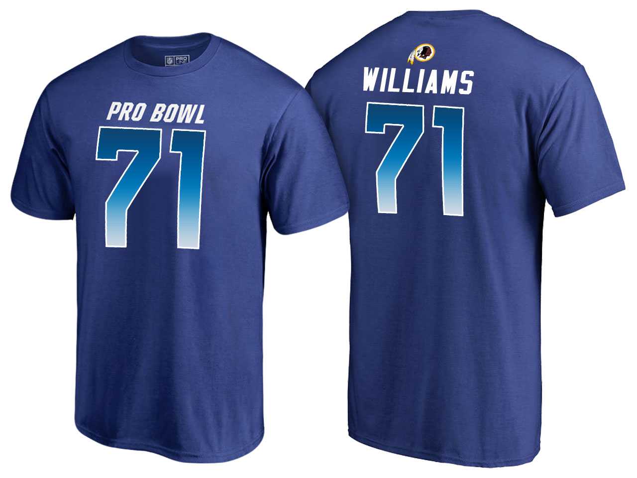 Men Trent Williams Washington Redskins NFC Royal 2018 Pro Bowl Name & Number T-Shirt