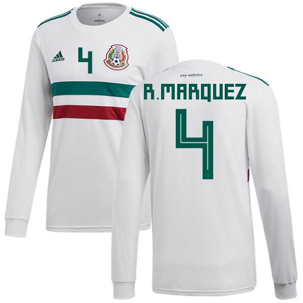 Mexico #4 R.Marquez Away Long Sleeves Soccer Country Jersey
