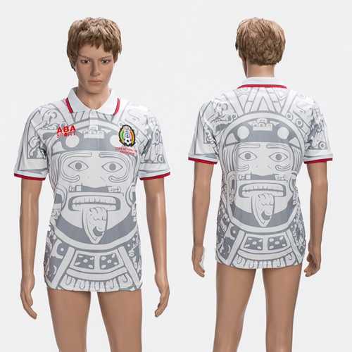 Mexico Blank White 1998 Throwback Soccer Country Jersey
