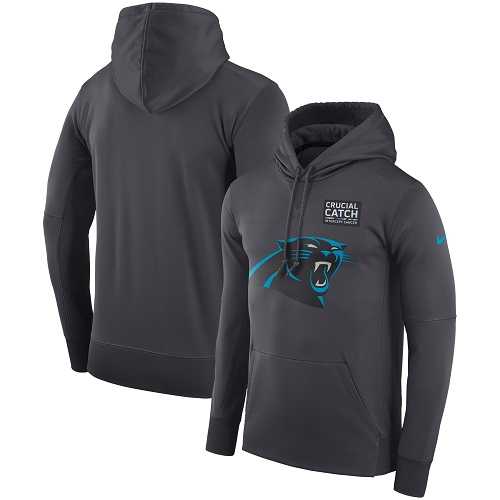 NFL Men's Carolina Panthers Nike Anthracite Crucial Catch Performance Pullover Hoodie