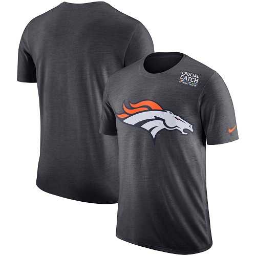 NFL Men's Denver Broncos Nike Anthracite Crucial Catch Tri-Blend Performance T-Shirt