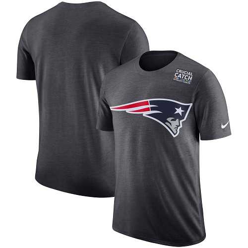 NFL Men's New England Patriots Nike Anthracite Crucial Catch Tri-Blend Performance T-Shirt