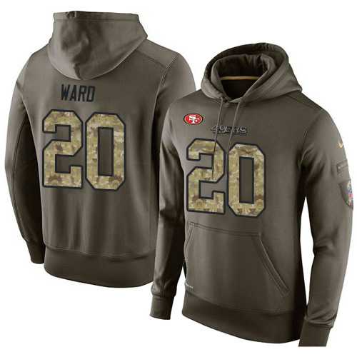 NFL Men's Nike San Francisco 49ers #20 Jimmie Ward Stitched Green Olive Salute To Service KO Performance Hoodie