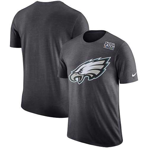 NFL Men's Philadelphia Eagles Nike Anthracite Crucial Catch Tri-Blend Performance T-Shirt