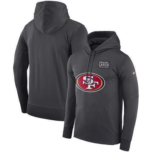 NFL Men's San Francisco 49ers Nike Anthracite Crucial Catch Performance Pullover Hoodie