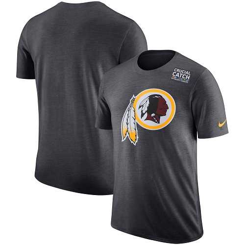 NFL Men's Washington Redskins Nike Anthracite Crucial Catch Tri-Blend Performance T-Shirt