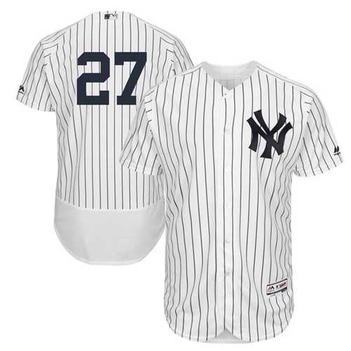 New York Yankees #27 Giancarlo Stanton White Strip Flexbase Authentic Collection Stitched MLB