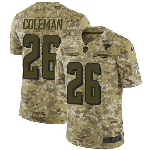 Nike Atlanta Falcons #26 Tevin Coleman Camo Men's Stitched NFL Limited 2018 Salute To Service Jersey