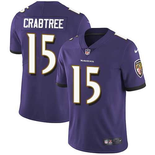 Nike Baltimore Ravens #15 Michael Crabtree Purple Team Color Men's Stitched NFL Vapor Untouchable Limited Jersey