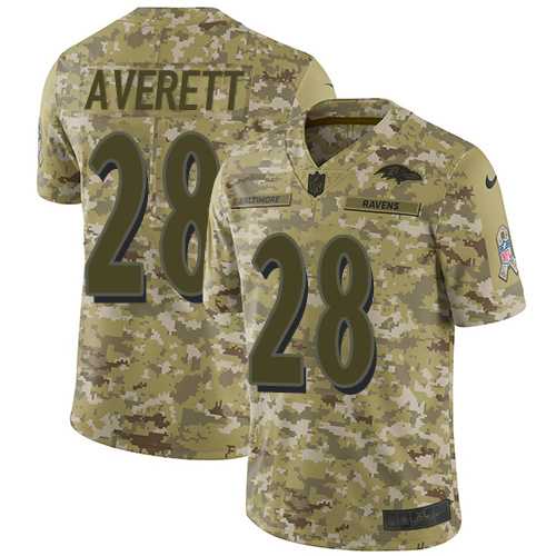 Nike Baltimore Ravens #28 Anthony Averett Camo Men's Stitched NFL Limited 2018 Salute To Service Jersey