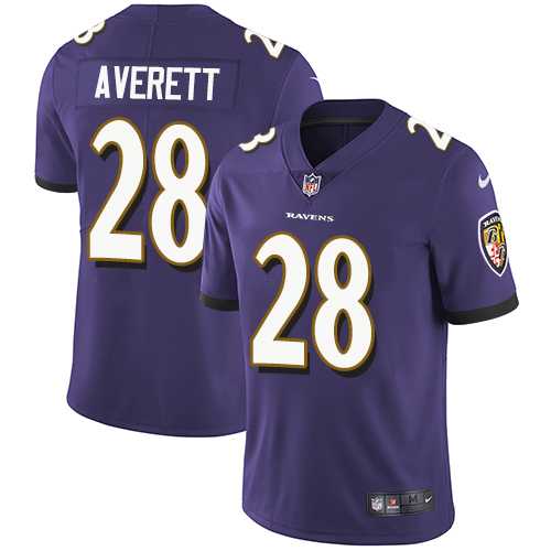 Nike Baltimore Ravens #28 Anthony Averett Purple Team Color Men's Stitched NFL Vapor Untouchable Limited Jersey