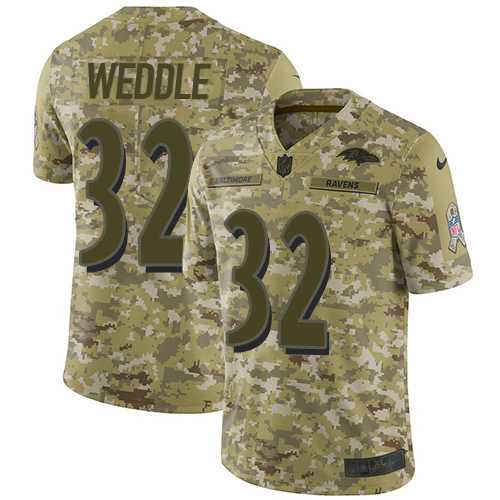 Nike Baltimore Ravens #32 Eric Weddle Camo Men's Stitched NFL Limited 2018 Salute To Service Jersey