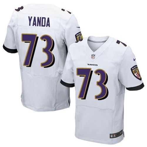 Nike Baltimore Ravens #73 Marshal Yanda White Men's Stitched NFL New Elite Jersey