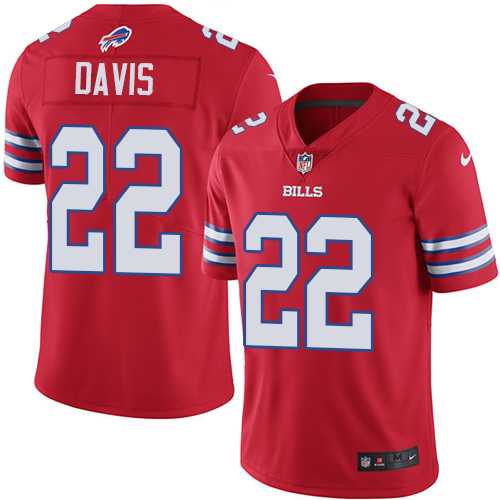 Nike Buffalo Bills #22 Vontae Davis Red Men's Stitched NFL Limited Rush Jersey