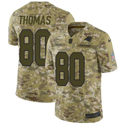 Nike Carolina Panthers #80 Ian Thomas Camo Men's Stitched NFL Limited 2018 Salute To Service Jersey