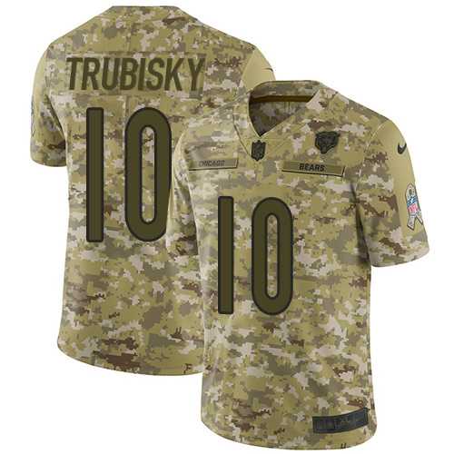 Nike Chicago Bears #10 Mitchell Trubisky Camo Men's Stitched NFL Limited 2018 Salute To Service Jersey
