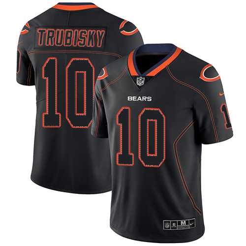 Nike Chicago Bears #10 Mitchell Trubisky Lights Out Black Men's Stitched NFL Limited Rush Jersey