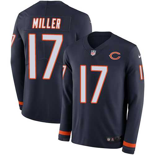Nike Chicago Bears #17 Anthony Miller Navy Blue Team Color Men's Stitched NFL Limited Therma Long Sleeve Jersey