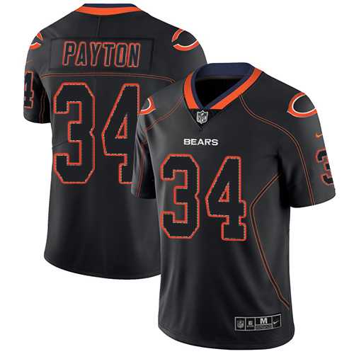 Nike Chicago Bears #34 Walter Payton Lights Out Black Men's Stitched NFL Limited Rush Jersey