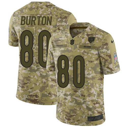 Nike Chicago Bears #80 Trey Burton Camo Men's Stitched NFL Limited 2018 Salute To Service Jersey