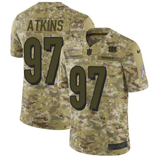 Nike Cincinnati Bengals #97 Geno Atkins Camo Men's Stitched NFL Limited 2018 Salute To Service Jersey