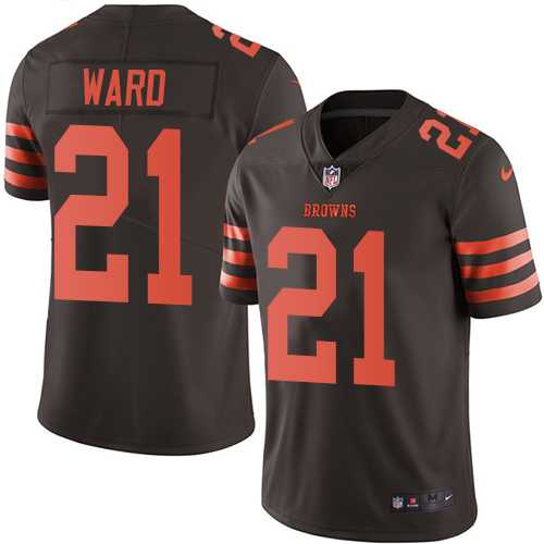 Nike Cleveland Browns #21 Denzel Ward Brown Men's Stitched NFL Limited Rush Jersey