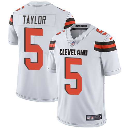 Nike Cleveland Browns #5 Tyrod Taylor White Men's Stitched NFL Vapor Untouchable Limited Jersey