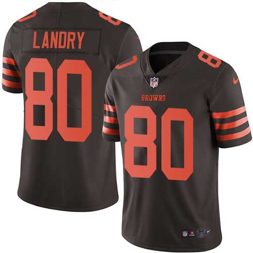 Nike Cleveland Browns #80 Jarvis Landry Brown Men's Stitched NFL Limited Rush Jersey