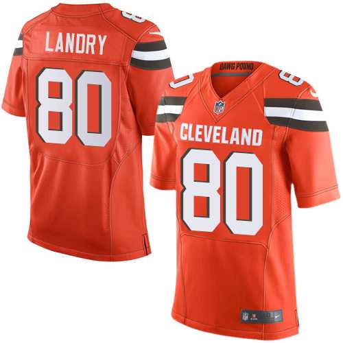 Nike Cleveland Browns #80 Jarvis Landry Orange Alternate Men's Stitched NFL Elite Jersey