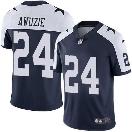Nike Dallas Cowboys #24 Chidobe Awuzie Navy Blue Thanksgiving Men's Stitched NFL Vapor Untouchable Limited Throwback Jersey