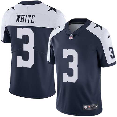Nike Dallas Cowboys #3 Mike White Navy Blue Thanksgiving Men's Stitched NFL Vapor Untouchable Limited Throwback Jersey