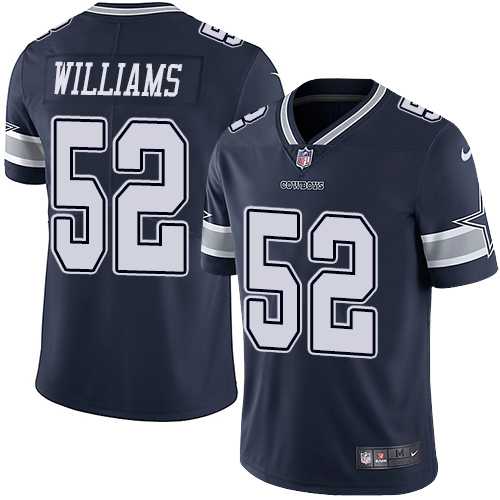 Nike Dallas Cowboys #52 Connor Williams Navy Blue Team Color Men's Stitched NFL Vapor Untouchable Limited Jersey