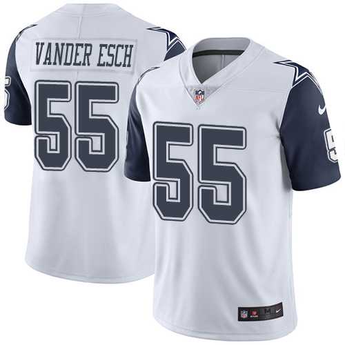 Nike Dallas Cowboys #55 Leighton Vander Esch White Men's Stitched NFL Limited Rush Jersey