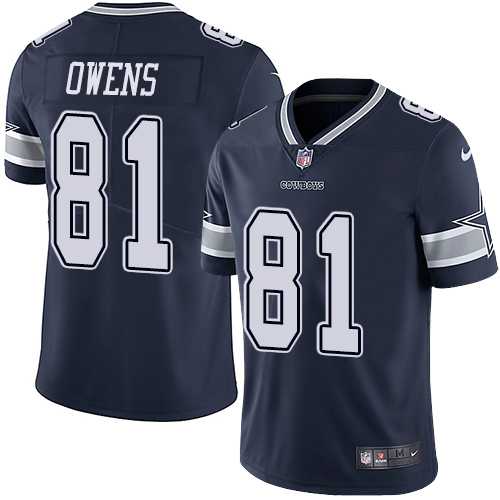 Nike Dallas Cowboys #81 Terrell Owens Navy Blue Team Color Men's Stitched NFL Vapor Untouchable Limited Jersey
